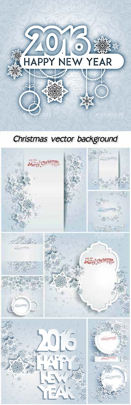 Christmas vector background with snowflakes and elements for text,10个矢量的圣诞节雪花纹理素材